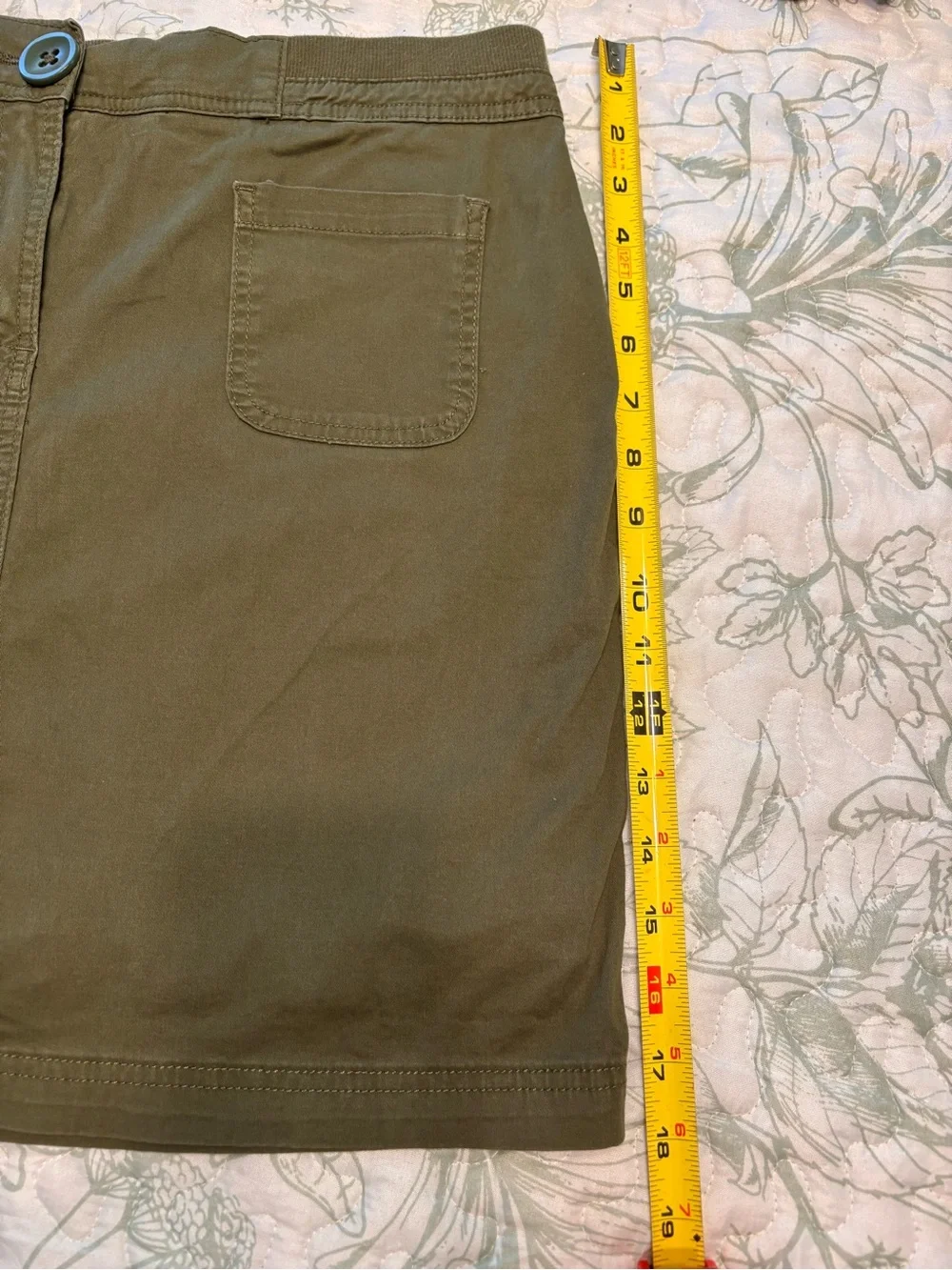 Karen Scott Olive Green Mini Skort with Front Pockets